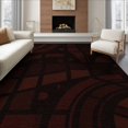 thumbnail image 1 of ODIKA 8'x10' Red Deep Modern Geometric Abstract Wine Washable Area Rug Contemporary Curved Lines Architectural Block Durable, Non-Slip for Living Room, Under Sectional, Family, 1 of 7