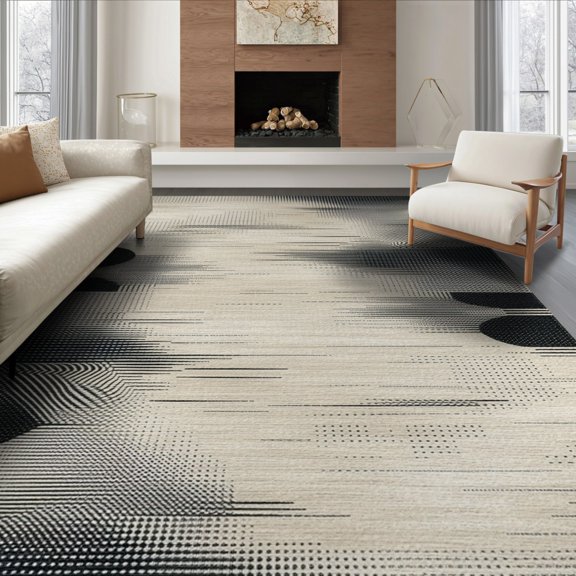 ODIKA 8'x10' Rustic Abstract Nature Inspired Look Washable Area Rug Non-Shedding, Easy Care, for King Size Bedroom Under Bed, Master Suite
