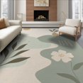 thumbnail image 1 of ODIKA 8'x10' Soft Earth Tones Abstract Nature Harmony Washable Area Rug Elegant Floral and Leaf Motifs in Serene Design for Dining Room, Large Office, Lounge, Non-Slip Chair-Friendly Mat, 1 of 6