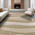 thumbnail image 1 of ODIKA 8'x10' Tan Beige Abstract Flowing Wave Geometric Washable Area Rug Contemporary Minimalist Horizontal Striped Diamond for Living Room, Under Sectional, Family , Durable, Non-Slip, 1 of 7