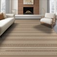 thumbnail image 1 of ODIKA 8'x10' Tan Geometric Striped Pattern Contemporary Washable Area Rug Modern Motif with Dotted Accents and Clean Non-Shedding, Easy Care, for King Size Bedroom Under Bed, Master Suite, 1 of 7