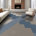 thumbnail image 1 of ODIKA 8'x10' Taupe Slate Blue And Geometric Washable Area Rug Modern Abstract Stepped Blocks With Curved Dotted Accents Mid Durable, Non-Slip for Living Room, Under Sectional, Family, 1 of 7