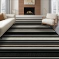 thumbnail image 1 of ODIKA 8'x10' Ultra-Soft Area Rug, Bold Stripe Bands Slim Pinstripe Doormat Layering Striped None Washable, Bare feet friendly, Silk-Touch for Bedroom, Under Sectional, 1 of 7