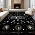 thumbnail image 1 of ODIKA 8'x10' Ultra-Soft Area Rug, Death Moth Witchy Symmetrical Monochrome Ornamental Border Academia None Washable, Bare feet friendly, Silk-Touch for Bedroom, Under Sectional, 1 of 7