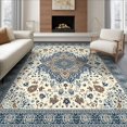 thumbnail image 1 of ODIKA 8'x10' Ultra-Soft Area Rug, Farmhouse Neutral Geometric Lattice Motif Transitional Juniper None Washable, Bare feet friendly, Silk-Touch for Bedroom, Under Sectional, 1 of 7