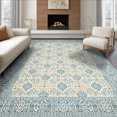thumbnail image 1 of ODIKA 8'x10' Ultra-Soft Area Rug, Farmhouse Trellis Geometric Interlocking Motifs Border Neutral None Washable, Bare feet friendly, Silk-Touch for Bedroom, Under Sectional, 1 of 7