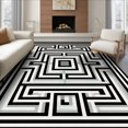thumbnail image 1 of ODIKA 8'x10' Ultra-Soft Area Rug, Geometric Bold Angular Rectangular Paths Nested Livingroom Grey None Washable, Bare feet friendly, Silk-Touch for Bedroom, Under Sectional, 1 of 7