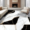 thumbnail image 1 of ODIKA 8'x10' Ultra-Soft Area Rug, Gold Black Abstract Marble Design Dynamic Brushstroke Effect with Bold Shapes Washable, Bare feet friendly, Silk-Touch for Bedroom, Under Sectional, 1 of 6