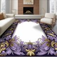 thumbnail image 1 of ODIKA 8'x10' Ultra-Soft Area Rug, Gold Horror Muted Lavender Medallion Gothic Bat with Victorian Scrollwork Washable, Bare feet friendly, Silk-Touch for Bedroom, Under Sectional, 1 of 7
