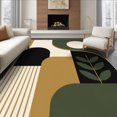 thumbnail image 1 of ODIKA 8'x10' Ultra-Soft Area Rug, Green Beige Geometric and Botanical Elegant Abstract Shapes with Leaf Motifs Washable, Bare feet friendly, Silk-Touch for Bedroom, Under Sectional, 1 of 7