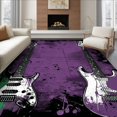 thumbnail image 1 of ODIKA 8'x10' Ultra-Soft Area Rug, Guitar Music Notes Grunge Hip Repeating Rock Motif Vintage Distressed None Washable, Bare feet friendly, Silk-Touch for Bedroom, Under Sectional, 1 of 7