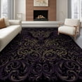 thumbnail image 1 of ODIKA 8'x10' Ultra-Soft Area Rug, Horror Bat Gothic Baroque Motif Ornamental Scroll Border Scrollwork None Washable, Bare feet friendly, Silk-Touch for Bedroom, Under Sectional, 1 of 7