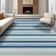 thumbnail image 1 of ODIKA 8'x10' Ultra-Soft Area Rug, Layering Farmhouse Stripe Checkered Rows Felpudo Striped Gingham None Washable, Bare feet friendly, Silk-Touch for Bedroom, Under Sectional, 1 of 7
