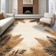 thumbnail image 1 of ODIKA 8'x10' Ultra-Soft Area Rug, Mirrored Palm Frond Motif Rectangular With Symmetrical Leaf Design None Washable, Bare feet friendly, Silk-Touch for Bedroom, Under Sectional, 1 of 7
