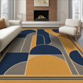 thumbnail image 1 of ODIKA 8'x10' Ultra-Soft Area Rug, Navy Mustard Geometric Art Bold Abstract Shapes with Accents Washable, Bare feet friendly, Silk-Touch for Bedroom, Under Sectional, 1 of 7