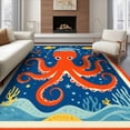 thumbnail image 1 of ODIKA 8'x10' Ultra-Soft Area Rug, Octopus Koi Cartoon Pirate Tentacle Nautical Creature Bathroom None Washable, Bare feet friendly, Silk-Touch for Bedroom, Under Sectional, 1 of 7