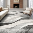 thumbnail image 1 of ODIKA 8'x10' Ultra-Soft Area Rug, Under Plush Sweeping Neutral Gradient Artful Composition Grey None Washable, Bare feet friendly, Silk-Touch for Bedroom, Under Sectional, 1 of 7