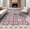 thumbnail image 1 of ODIKA 8'x10' Ultra-Soft Area Rug, Purple Ombre Round Gradient Featuring Symmetrical Petal Motifs None Washable, Bare feet friendly, Silk-Touch for Bedroom, Under Sectional, 1 of 7