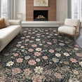 thumbnail image 1 of ODIKA 8'x10' Ultra-Soft Area Rug, Scatter Blossoms Pink Asymmetrical Frame Entry Door None Washable, Bare feet friendly, Silk-Touch for Bedroom, Under Sectional, 1 of 7
