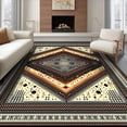 thumbnail image 1 of ODIKA 8'x10' Ultra-Soft Area Rug, Spotted Tricolor Mosaic Interlocking Abstract Inspired Motif None Washable, Bare feet friendly, Silk-Touch for Bedroom, Under Sectional, 1 of 7