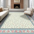 thumbnail image 1 of ODIKA 8'x10' Ultra-Soft Area Rug, Vintage Ditsy Stripe Butterfly Ribbon Details Scattered Delicate None Washable, Bare feet friendly, Silk-Touch for Bedroom, Under Sectional, 1 of 7