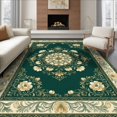 thumbnail image 1 of ODIKA 8'x10' Ultra-Soft Area Rug, Vintage Impressionist Botanical Scroll Round Circular Watercolor Refined None Washable, Bare feet friendly, Silk-Touch for Bedroom, Under Sectional, 1 of 7
