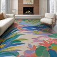 thumbnail image 1 of ODIKA 8'x10' Vibrant Coastal Hues Garden Vista Washable Area Rug Lush Foliage and Seascape Motif Design for Dining Room, Large Office, Lounge, Non-Slip Chair-Friendly Mat, 1 of 7