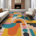 thumbnail image 1 of ODIKA 8'x10' Vibrant Multicolor Geometric Design Washable Area Rug Modern Abstract Patterns with Bold Shapes Non-Slip Chair-Friendly Mat for Dining Room, Large Office, Lounge, 1 of 7