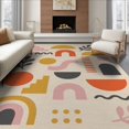 thumbnail image 1 of ODIKA 8'x10' Warm Earth Tones Retro Geometric Design Washable Area Rug 70s Inspired Abstract Shapes and Patterns Non-Shedding, Easy Care, for King Size Bedroom Under Bed, Master Suite, 1 of 7