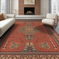thumbnail image 1 of ODIKA 8'x10' Warm Terracotta Geometric Medallion Washable Area Rug Intricate Symmetrical Pattern with Borders for King Size Bedroom Under Bed, Master Suite, Non-Shedding, Easy Care, 1 of 7