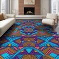 thumbnail image 1 of ODIKA 8'x10' Washable Area Rug 80S Geometric Bold Memphis Squiggle Interlocking Funky Retro Refined Structured for Living Room, Under Sectional, Family , Durable, Non-Slip, 1 of 7