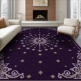 thumbnail image 1 of ODIKA 8'x10' Washable Area Rug Abstract Starburst Boho Center Swirl Ombre Gradient Watercolor Purple Flowing for Dining Room, Large Office, Lounge, Non-Slip Chair-Friendly Mat, 1 of 7