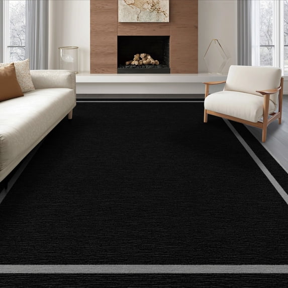 ODIKA 8'x10' Washable Area Rug Alfombras Geometric Field Featuring Border Detail Para Habitacion for King Size Bedroom Under Bed, Master Suite, Non-Shedding, Easy Care