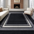 thumbnail image 1 of ODIKA 8'x10' Washable Area Rug Alfombras Minimalist Solid Subtle Striped Border Para Habitacion for King Size Bedroom Under Bed, Master Suite, Non-Shedding, Easy Care, 1 of 7