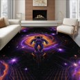 thumbnail image 1 of ODIKA 8'x10' Washable Area Rug Astronaut Nebula Motif Arcade Fireworks Anime Cyber Refined Structured for Living Room, Under Sectional, Family , Durable, Non-Slip, 1 of 7
