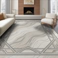 thumbnail image 1 of ODIKA 8'x10' Washable Area Rug Bathroom Farmhouse Ash Abstract Asymmetrical Shapes Entryway for Living Room, Under Sectional, Family , Durable, Non-Slip, 1 of 7