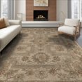 thumbnail image 1 of ODIKA 8'x10' Washable Area Rug Beige Framing Neutral Vintage Geometric Motifs Entryway Entry for Living Room, Under Sectional, Family , Durable, Non-Slip, 1 of 7