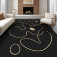thumbnail image 1 of ODIKA 8'x10' Washable Area Rug Black Beige Abstract Curves and Shapes Elegant Minimalist Design with Fluid Lines for Living Room, Under Sectional, Family , Durable, Non-Slip, 1 of 7