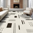 thumbnail image 1 of ODIKA 8'x10' Washable Area Rug Black Cream Abstract Geometric Contemporary Design with for Living Room, Under Sectional, Family , Durable, Non-Slip, 1 of 7