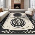thumbnail image 1 of ODIKA 8'x10' Washable Area Rug Black Cream Geometric and Floral Design Elegance Rectangular Accent with Symmetrical for Living Room, Under Sectional, Family , Durable, Non-Slip, 1 of 7