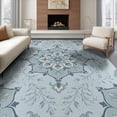 thumbnail image 1 of ODIKA 8'x10' Washable Area Rug Boho Botanical Traditional Scrollwork Border Surrounding Dorm for Dining Room, Large Office, Lounge, Non-Slip Chair-Friendly Mat, 1 of 7
