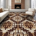 thumbnail image 1 of ODIKA 8'x10' Washable Area Rug Boho Cream Abstract Geometric Trellis Interwoven Print Beige for King Size Bedroom Under Bed, Master Suite, Non-Shedding, Easy Care, 1 of 7