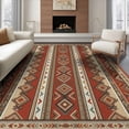 thumbnail image 1 of ODIKA 8'x10' Washable Area Rug Boho Earthy Large Terracotta Ivory Vertical Stripes Dotted Bohemian for King Size Bedroom Under Bed, Master Suite, Non-Shedding, Easy Care, 1 of 7