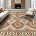 thumbnail image 1 of ODIKA 8'x10' Washable Area Rug Boho Muted Large Ochre Tones Traditional Cream Farmhouse Bohemian for King Size Bedroom Under Bed, Master Suite, Non-Shedding, Easy Care, 1 of 7