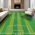 thumbnail image 1 of ODIKA 8'x10' Washable Area Rug Bold Pitch Lines Durable Interactive Velvet Football Soccer Field Playful for Living Room, Under Sectional, Family , Non-Slip, 1 of 7