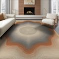 thumbnail image 1 of ODIKA 8'x10' Washable Area Rug Bordered Abstract Elevation Map Lines Flowing Topographic Wavy Refined for Living Room, Under Sectional, Family , Durable, Non-Slip, 1 of 7