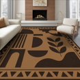 thumbnail image 1 of ODIKA 8'x10' Washable Area Rug Brown Black Geometric Abstract Design Modern Shapes with Bold Triangle Border for Living Room, Under Sectional, Family , Durable, Non-Slip, 1 of 7