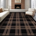 thumbnail image 1 of ODIKA 8'x10' Washable Area Rug Buffalo Plaid Farmhouse Tartan Design With Striped Border Accents for King Size Bedroom Under Bed, Master Suite, Non-Shedding, Easy Care, 1 of 7