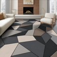 thumbnail image 1 of ODIKA 8'x10' Washable Area Rug Charcoal and Taupe Geometric Abstract Design Contemporary Artistic with Angular Shapes for Living Room, Under Sectional, Family , Durable, Non-Slip, 1 of 7