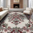 thumbnail image 1 of ODIKA 8'x10' Washable Area Rug Cherries Vintage Door Cherry Blossoms Decorative Botanical Motif for King Size Bedroom Under Bed, Master Suite, Non-Shedding, Easy Care, 1 of 7
